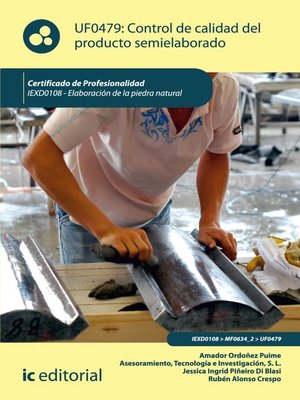 cover image of Control de calidad del producto semielaborado. IEXD0409